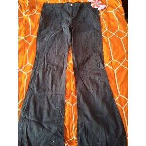 Vintage 2000s Y2K Wet Seal Women's Black Flared Pants Button Accents Juniors sz9